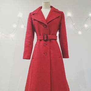 Red 1960s vintage wool coat